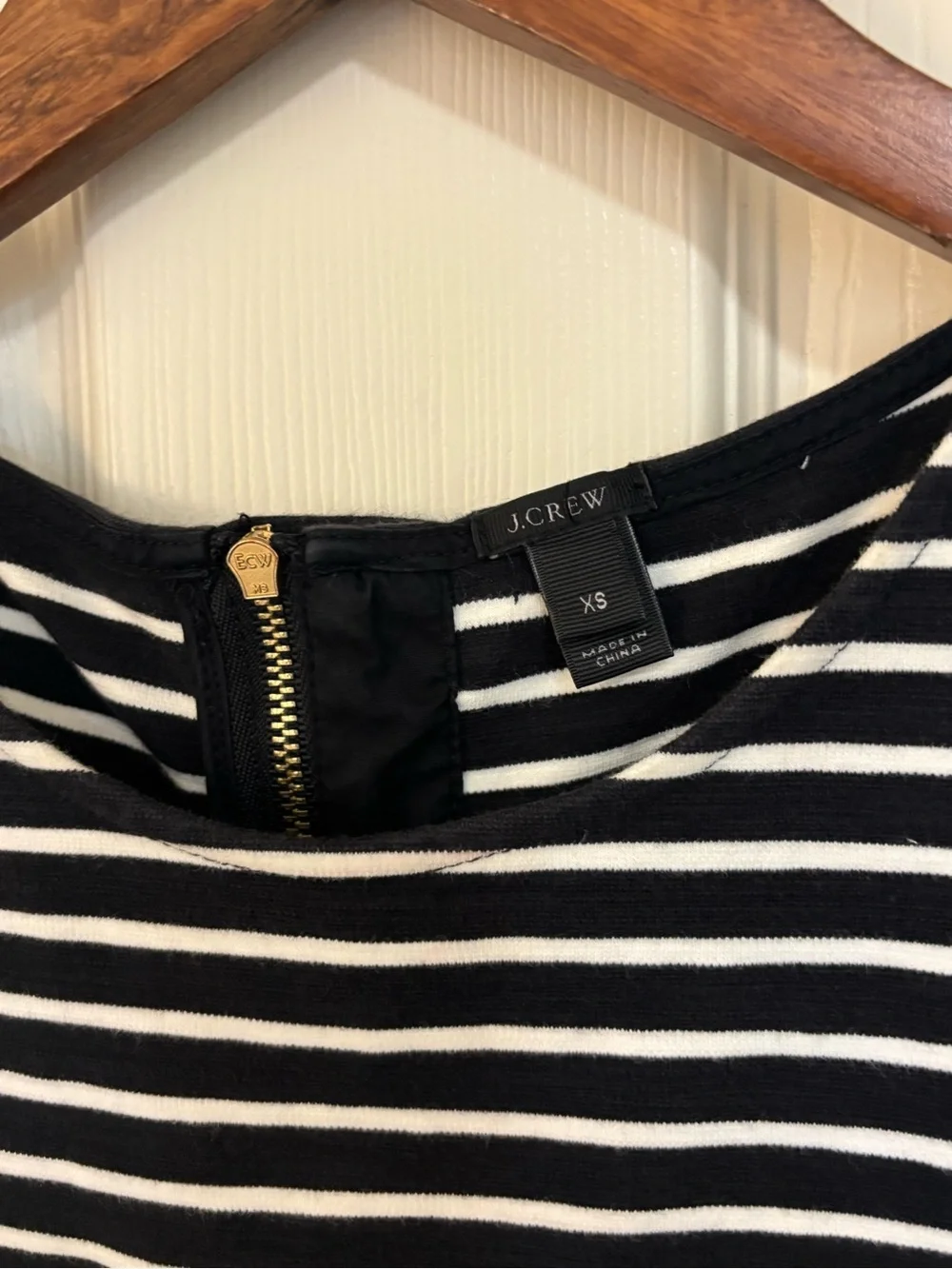J.Crew Black White Stripe Sleeveless Romper XS Fall Workwear Layering